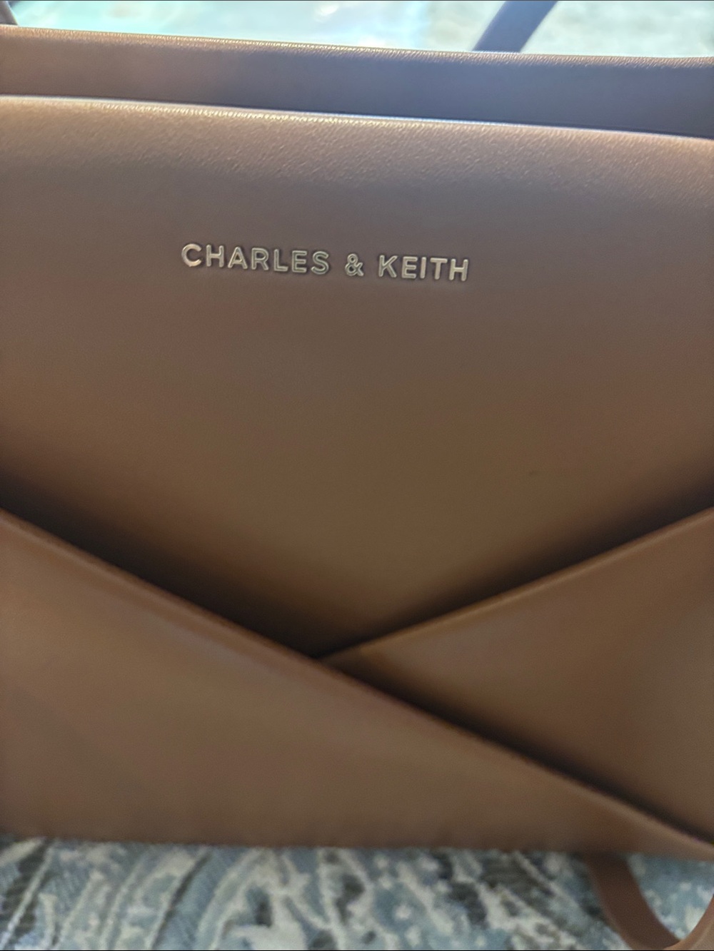 Charles & Keith Cognac Brown Geometric bag - Picture 2 of 8